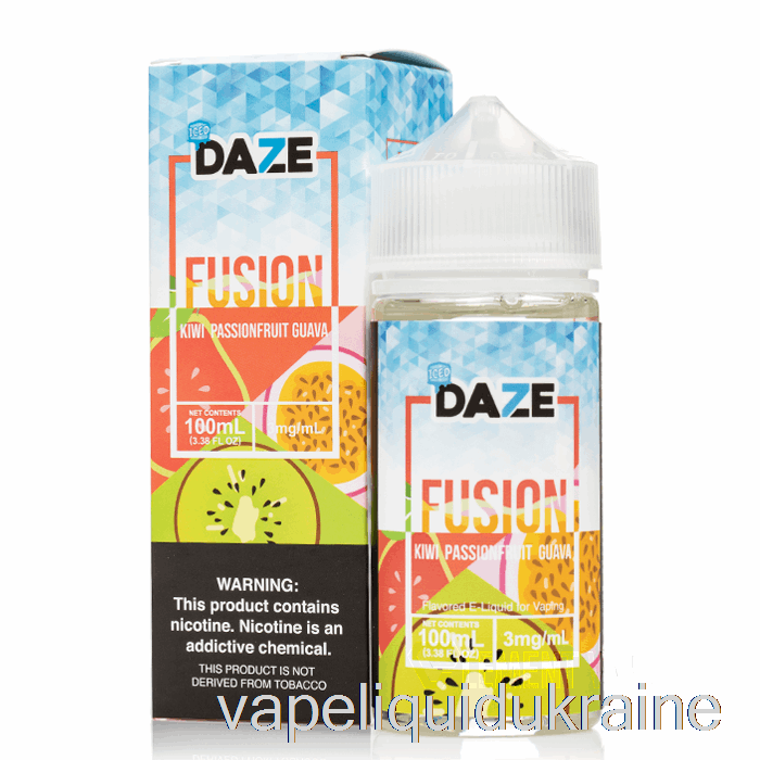 Vape Liquid Ukraine ICED Kiwi Passionfruit Guava - 7 Daze Fusion - 100mL 0mg